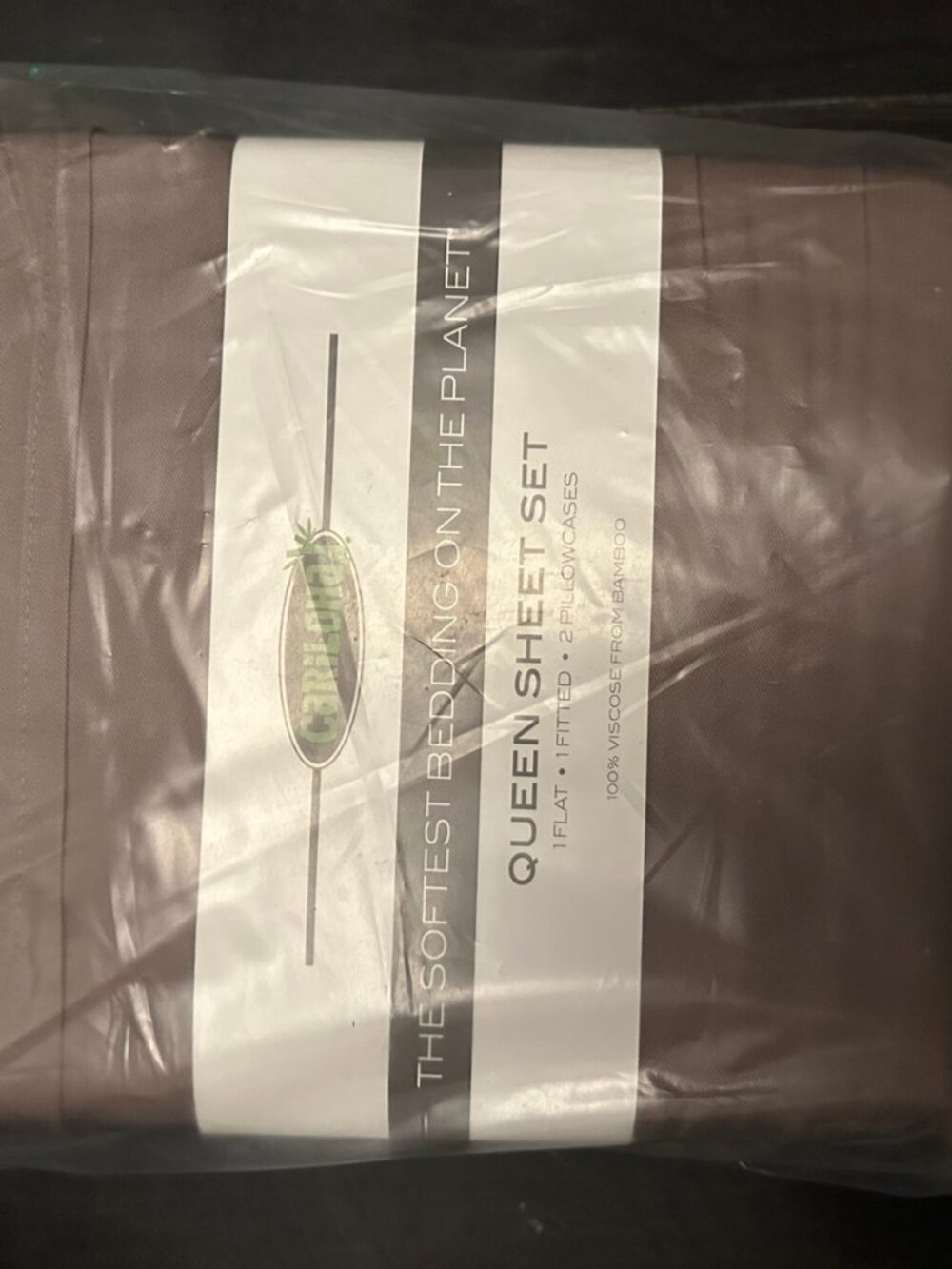 Cariloha Classic Bamboo Viscose Queen Sheet Set Beach Linen 4 Piece New in Bag